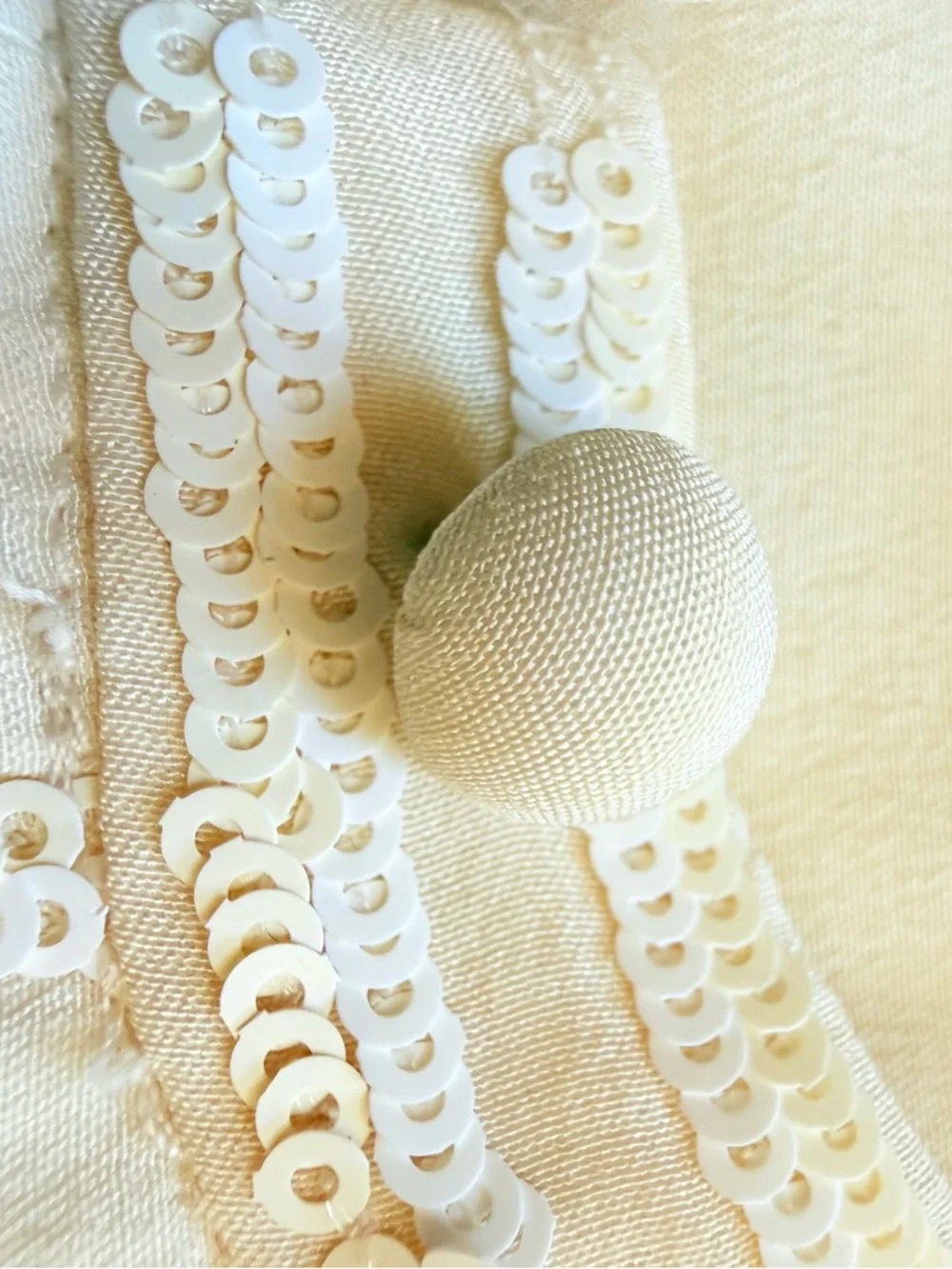 Tory Burch Cream Embellished Long-Sleeve Tunic Top